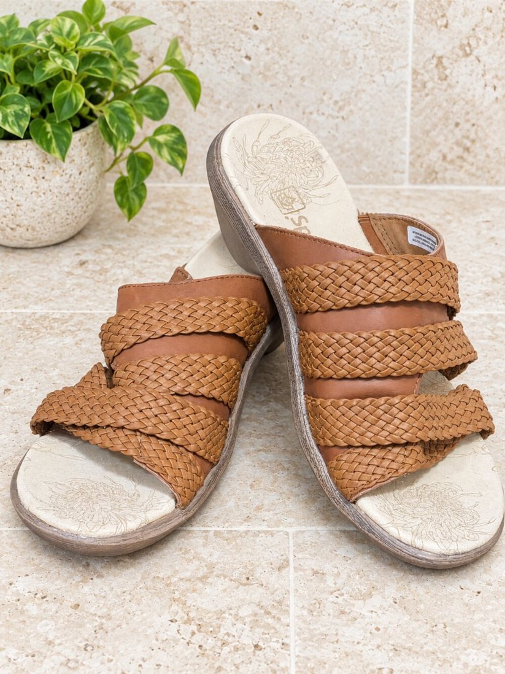 Spenco Camille Wedge Sandal 9W Euro 40, Like New!